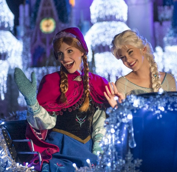 For the first time at Mickey’s Very Merry Christmas Party, Princess Anna, Queen Elsa, Kristoff and Olaf from “Frozen” join the festive procession, “Mickey’s Once Upon a Christmastime Parade,” along with a flurry of skiers and ice cutters from the Kingdom of Arendelle. 