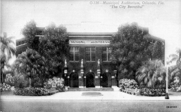 Historic photos of the Orlando Municipal Audutorium.  Shows and plays of the Orlando Broadway Series